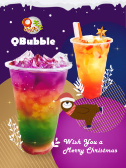 Mango bubble tea Christmas card