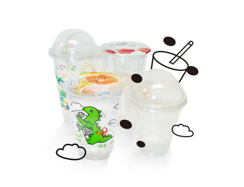 Custom Printed Logo Plastic PP Cups Injection Bubble Tea Cups For