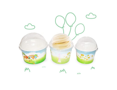 Paper cups and lids for frozen yogurt