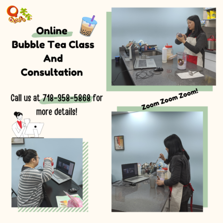 Qbubble bubble tea class with Zoom