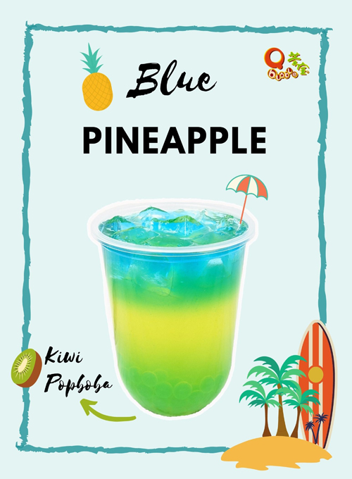 Qbubble Blue Pineapple Summer Drink