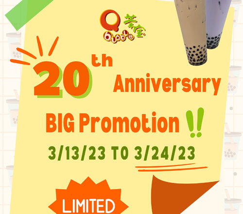Qbubble 20th anniversary promotion