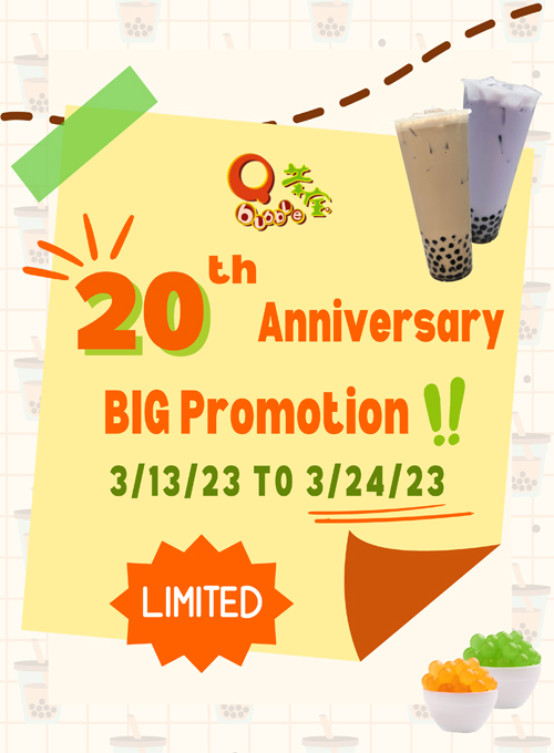 Qbubble 20th anniversary promotion