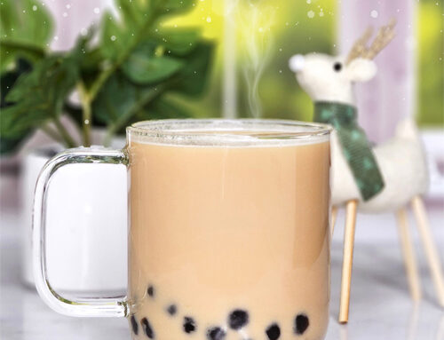 Winter favorite; Ginger Oolong Milk Tea w/ Honey Boba