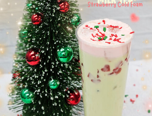 Holiday Ideas; Jasmine Green Milk Tea w/ Strawberry Cold Foam