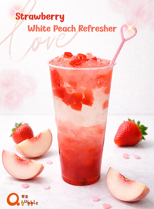 Qbubble-Boba Refresher -Strawberry White Peach